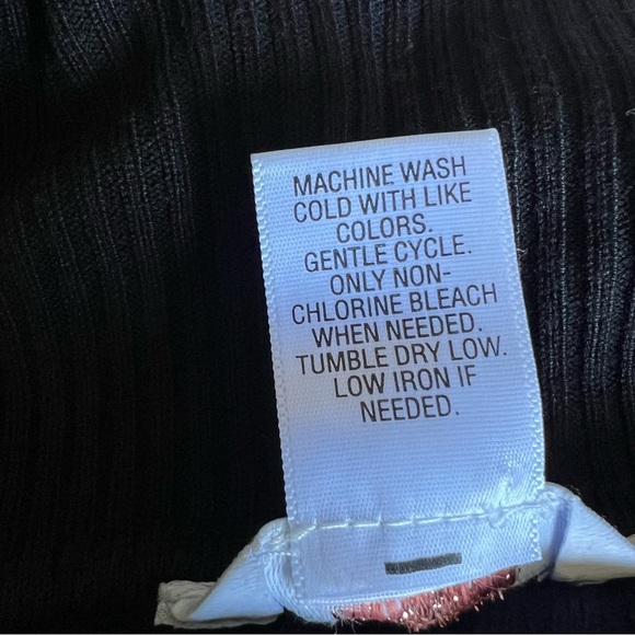 Candie’s Black Knit Midi Dress Fit & Flare Long Sleeve V Neck - Picture 8 of 10